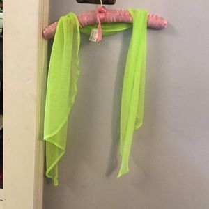 Lime green netted sarong. 5’ long